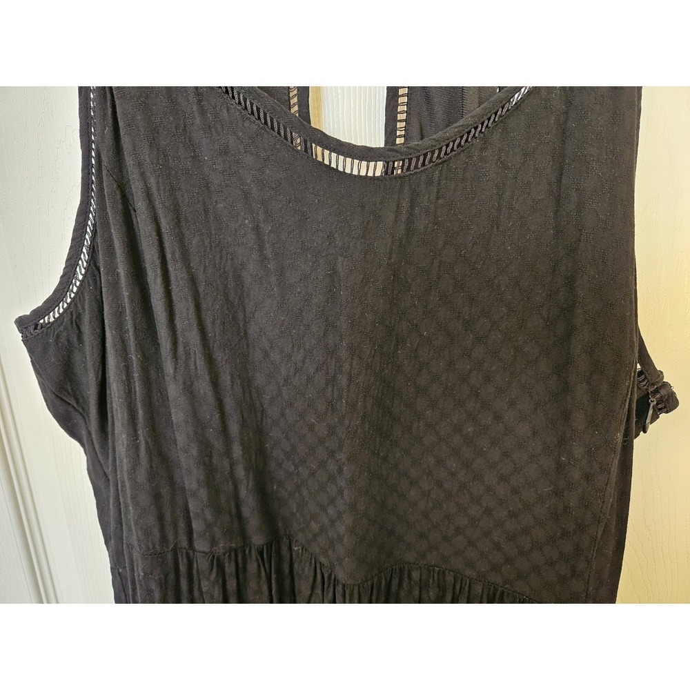 City Chic Black Sleeveless Side Zip Keyhole Ladder Detailing Maxi Dress, Plus 24 - Picture 4 of 9
